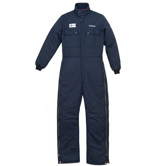 VINTAGE WearGuard Coveralls Hood Small Short Blue Canvas Insulated USA "AT &T" - Picture 1 of 12